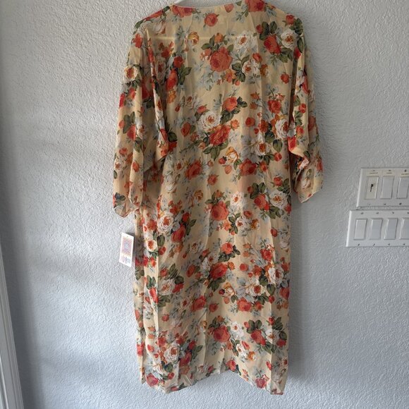 LulaRoe Shirley Cover Up Cardigan Duster NWT Medium Floral Print LR14 - Picture 6 of 6